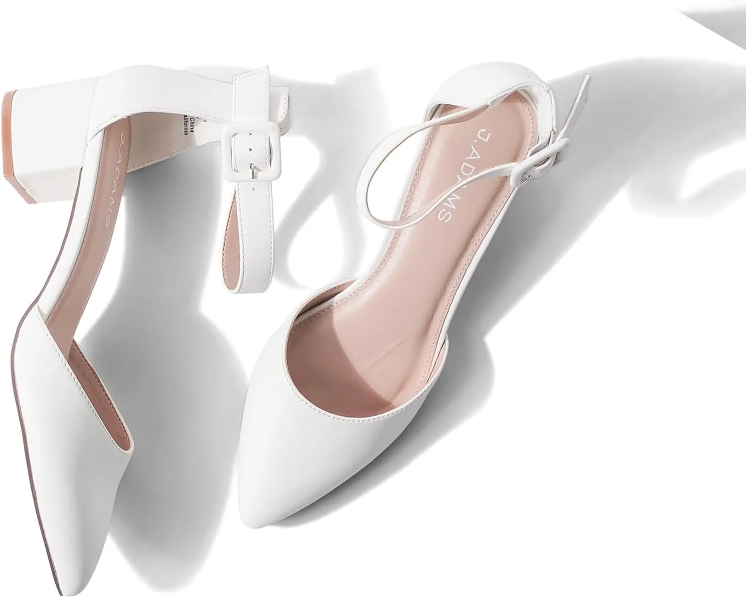 J. Adams Krista Heeled Sandal, Closed Toe Low Block Heels for Women, Wide Fit Dress Shoes for Teen Girls, Business Casual Short Heels, Closed Toe