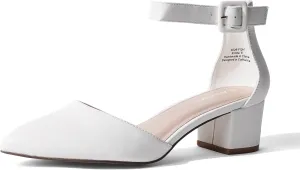 J. Adams Krista Heeled Sandal, Closed Toe Low Block Heels for Women, Wide Fit Dress Shoes for Teen Girls, Business Casual Short Heels, Closed Toe