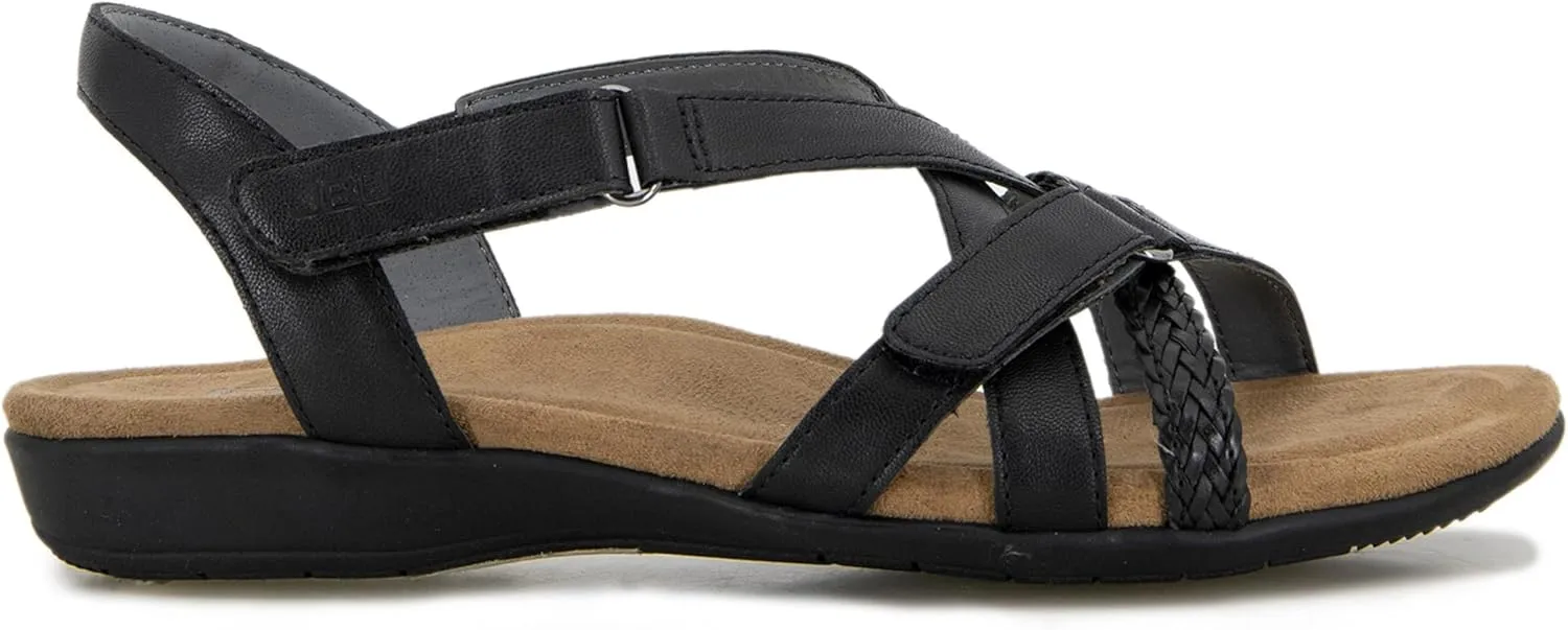 JBU Brooke Vegan Women's Comfort Casual Adjustable Ankle Strap Classic Flat Sandals
