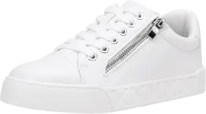 Jeossy Women's Flat Low Top Casual Fashion Sneakers Round Toe Shoes with Zipper