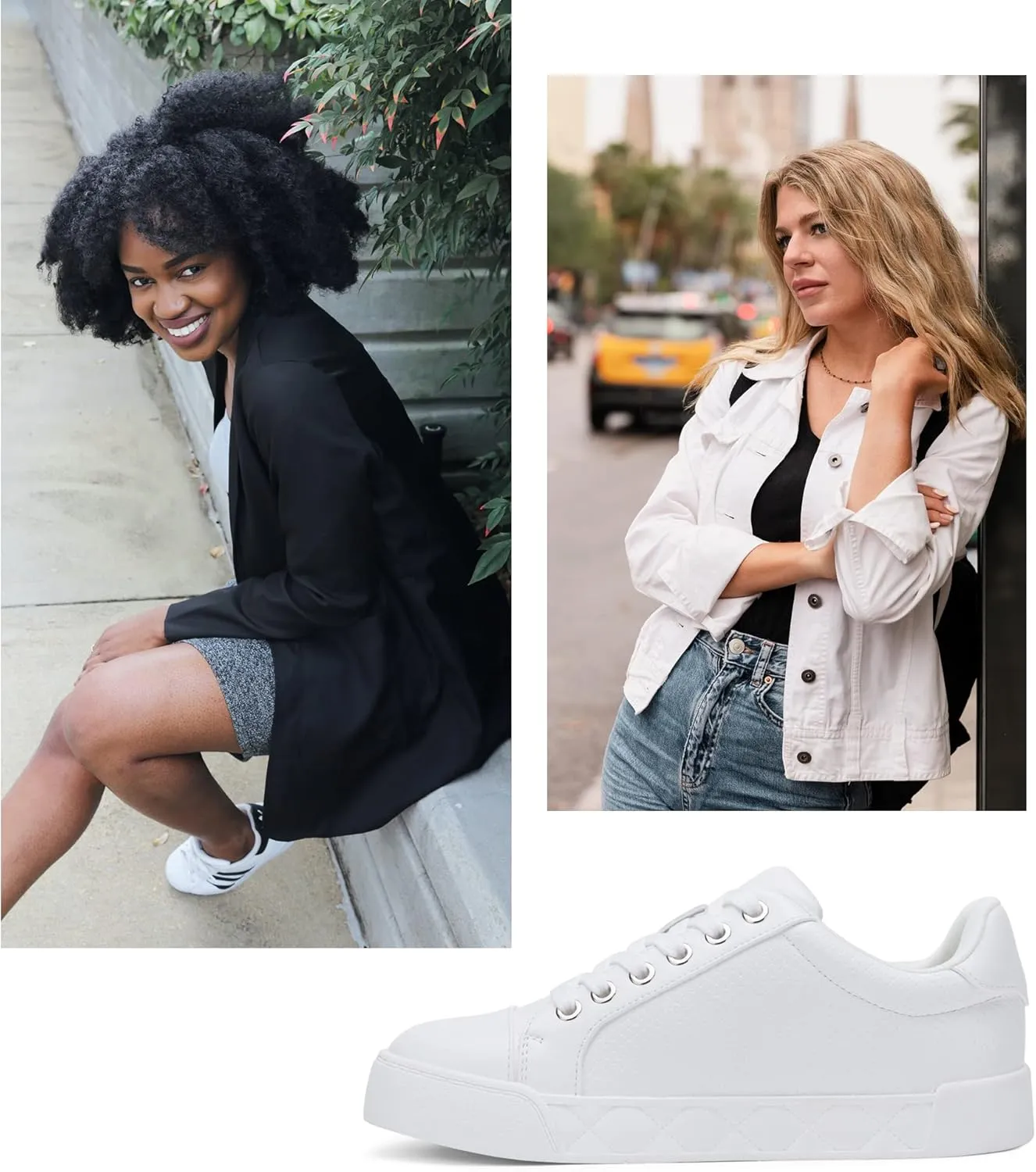 Jeossy Women's Flat Low Top Casual Fashion Sneakers Round Toe Shoes with Zipper
