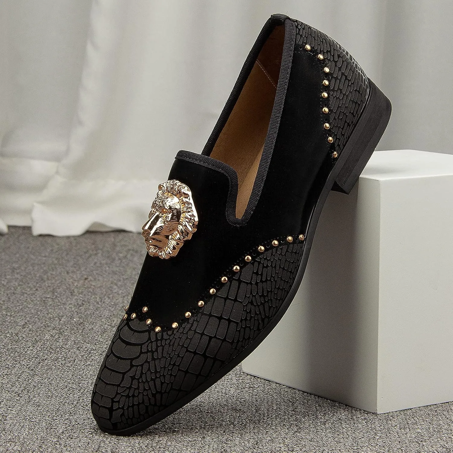JITAI Luxury Men Shoes Black Loafers Leather Men 's Casual Shoes Brand Comfortable