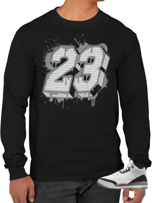 Jordan 3 Retro Cement Grey Men's Long Sleeve T-Shirt to Match Sneakers