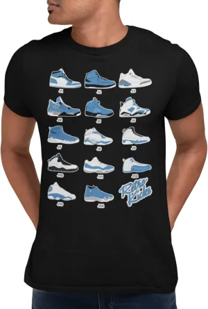 Jordan Retro Sneakers University Blue Image T Shirt to Match, Tee to Match Jordans 1 2 3 4 5 6 11 12 13