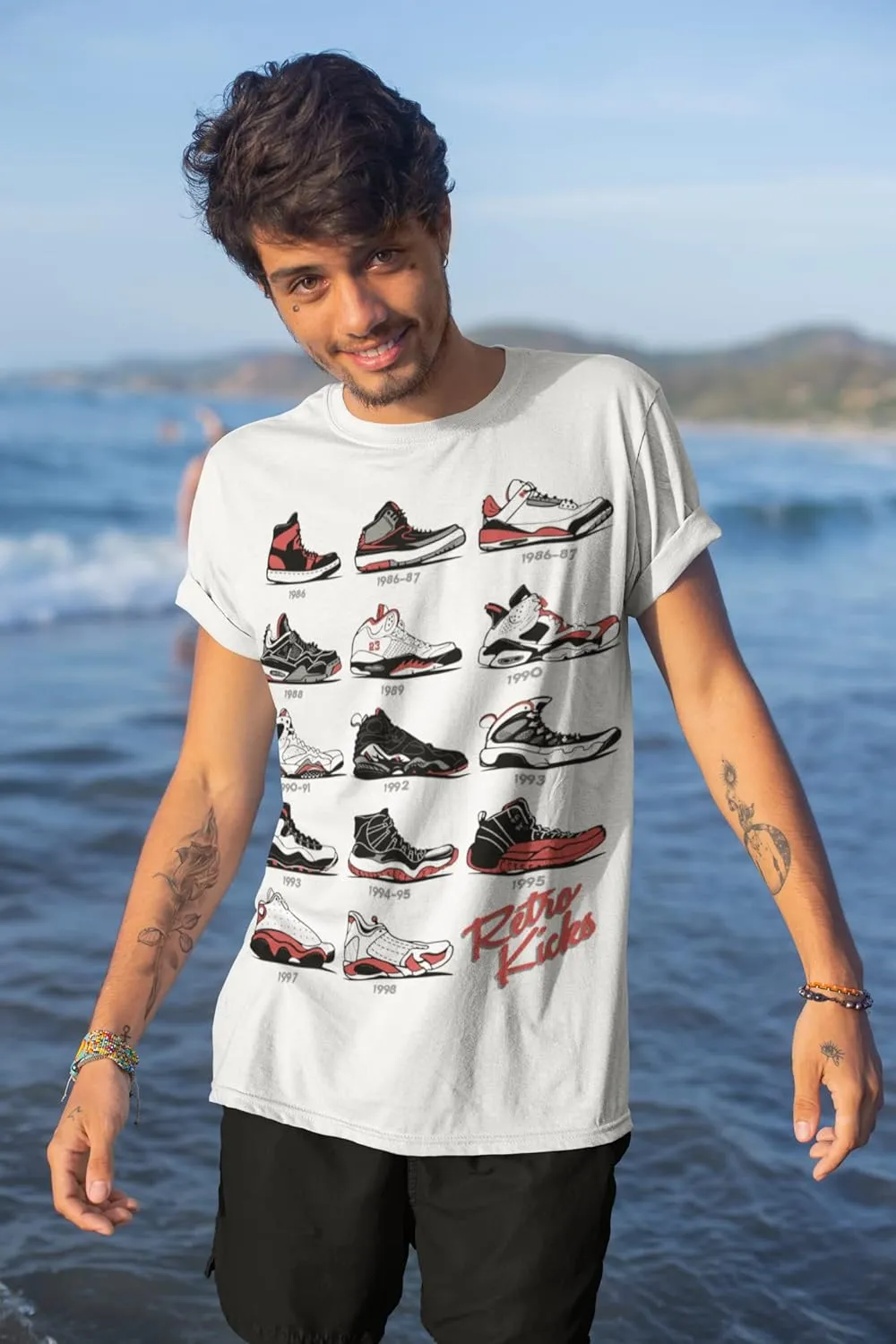 Jordan Retro Sneakers University Blue Image T Shirt to Match, Tee to Match Jordans 1 2 3 4 5 6 11 12 13
