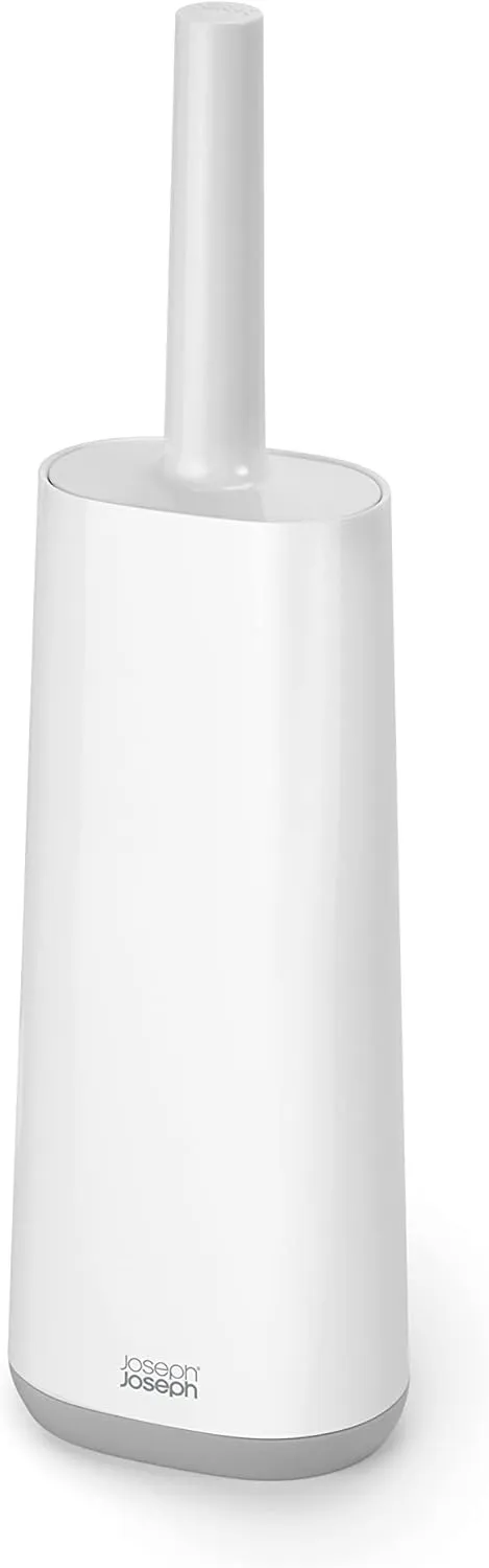 Joseph Joseph Toilet Brush with Slim Holder Flexible Anti-Drip, Grey/White
