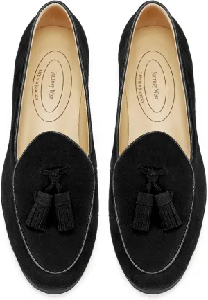 Journey West Suede Tassel Loafer for Women Slip-on Belgian Penny Loafers Shoes for Women in Many Colors
