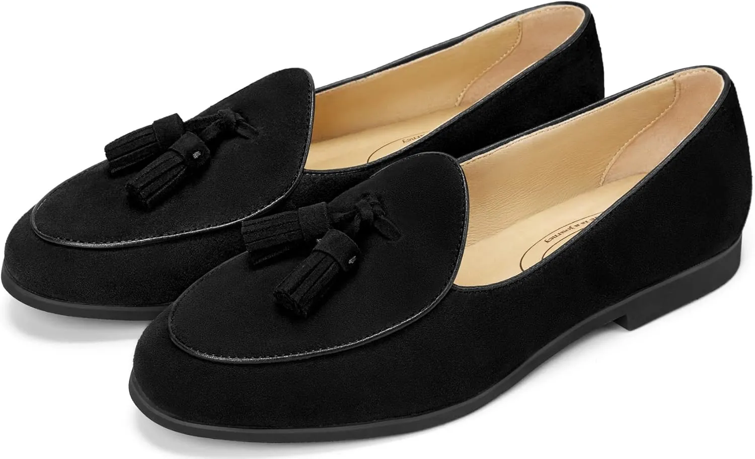 Journey West Suede Tassel Loafer for Women Slip-on Belgian Penny Loafers Shoes for Women in Many Colors