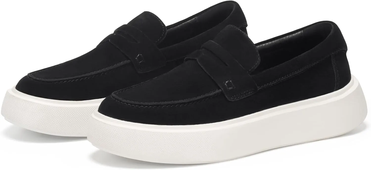 Journey West Suede Tassel Loafer for Women Slip-on Belgian Penny Loafers Shoes for Women in Many Colors