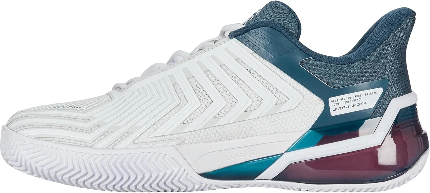 K-Swiss Men's Ultrashot 4 HB Tennis Shoe - Herringbone Bottom for Clay Courts