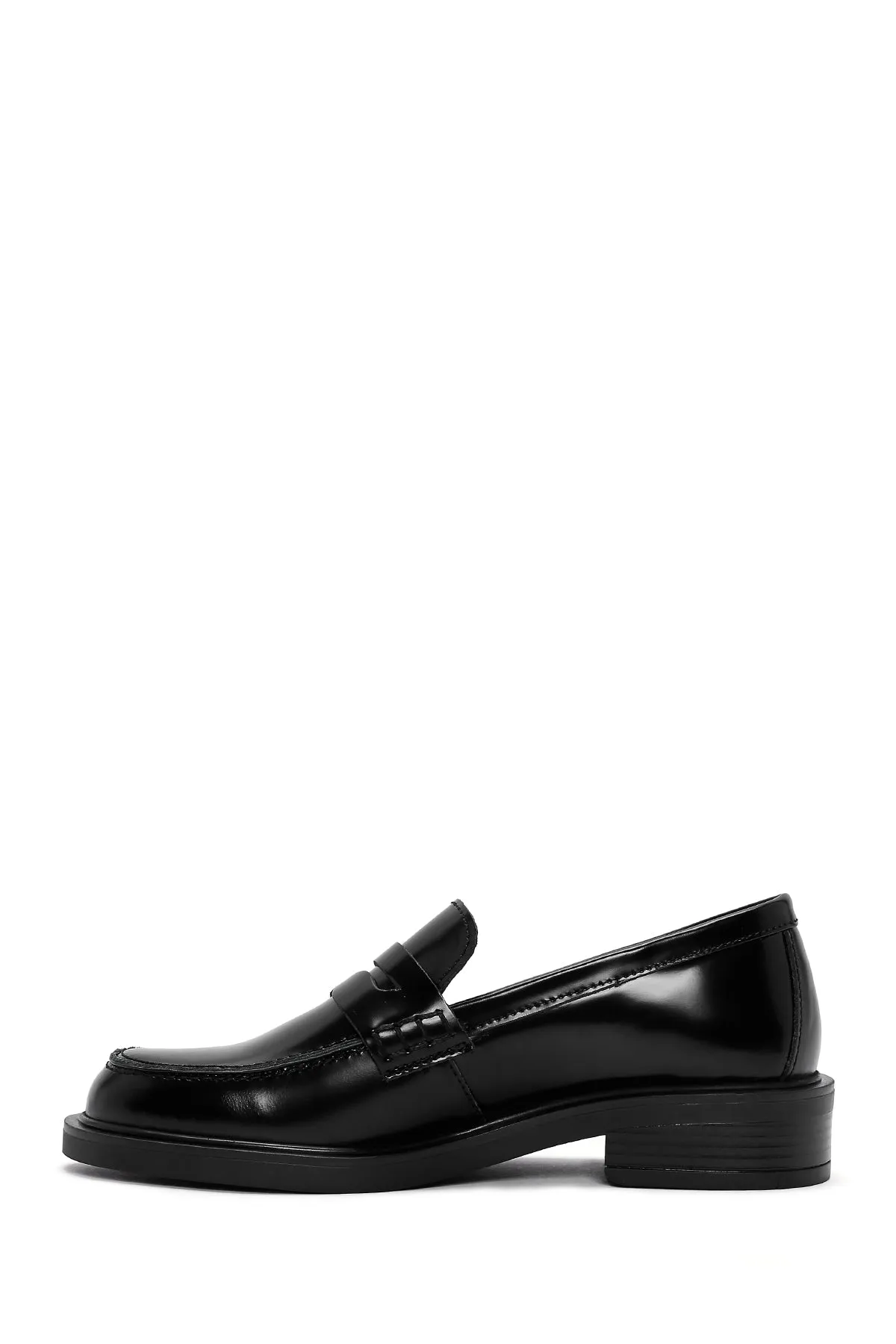 Kadın Siyah Deri Klasik Loafer