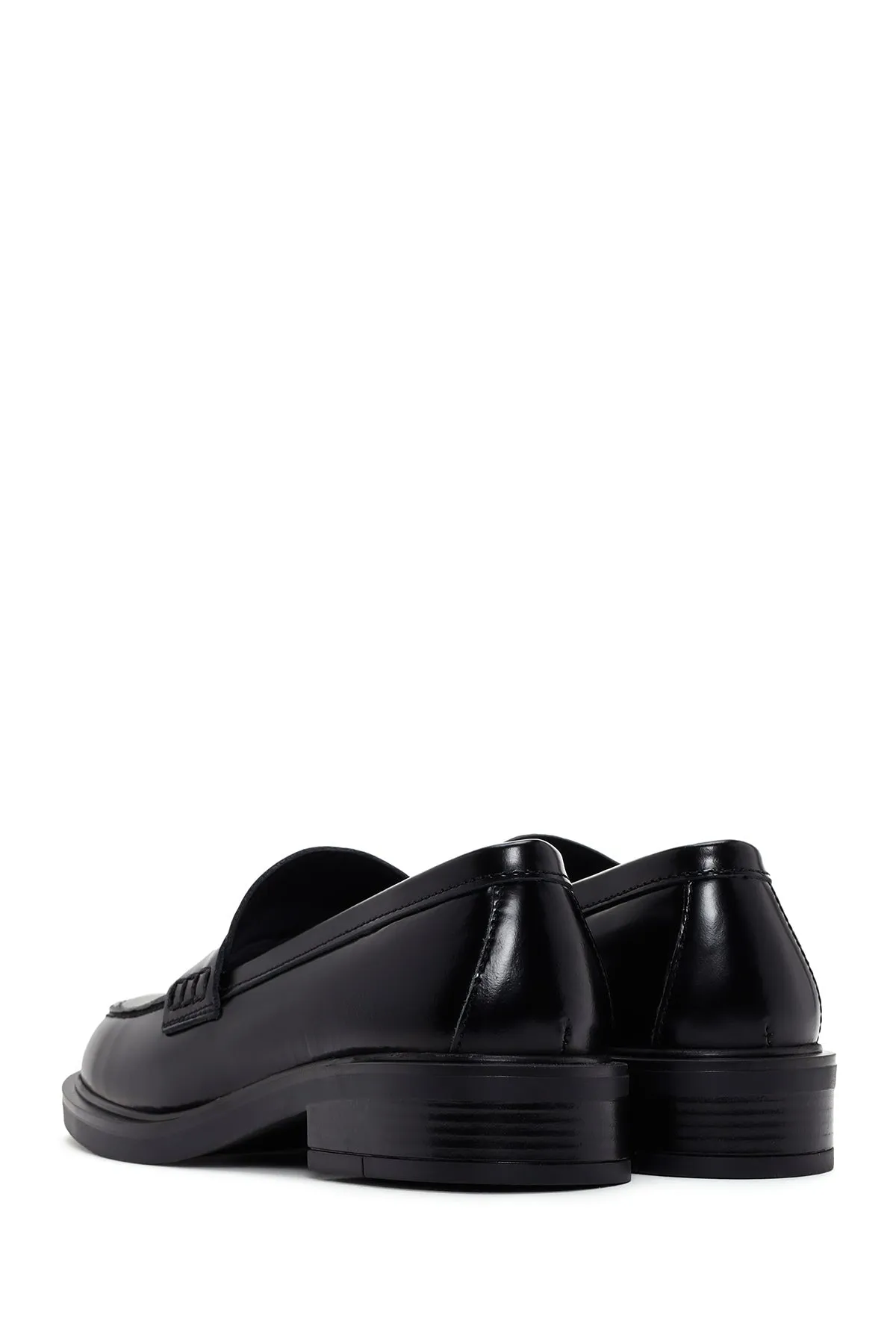 Kadın Siyah Deri Klasik Loafer