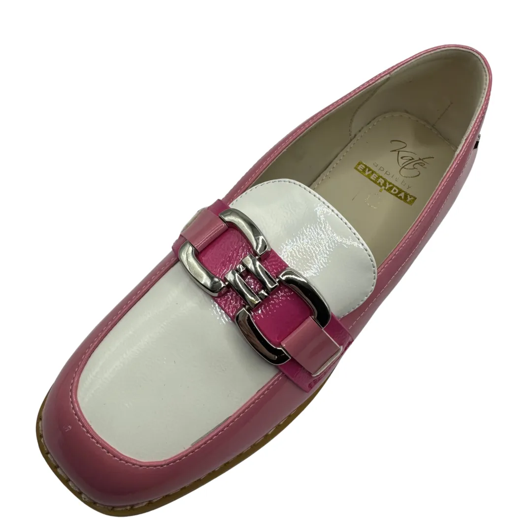 Kate Appleby Pink & Cream Patent Loafers