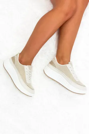 Keep Livin' Whip Stitch Sneaker in Beige