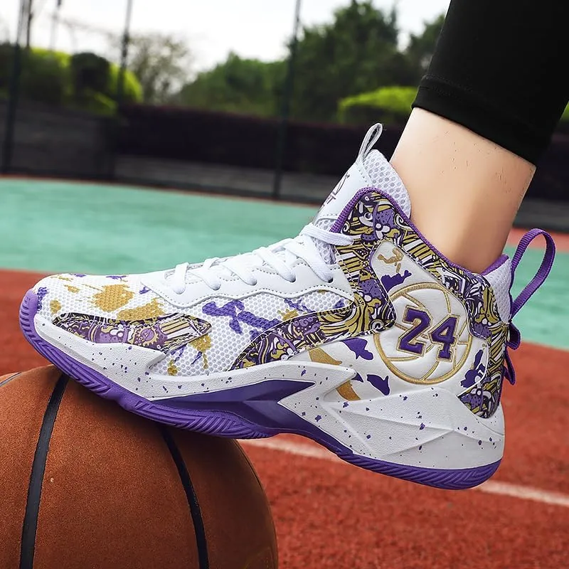 Kids Basketball Shoes, Mesh Cloth Casual Sports Basketball Shoes Breathable Comfortable Boys Sneakers for Big Kids