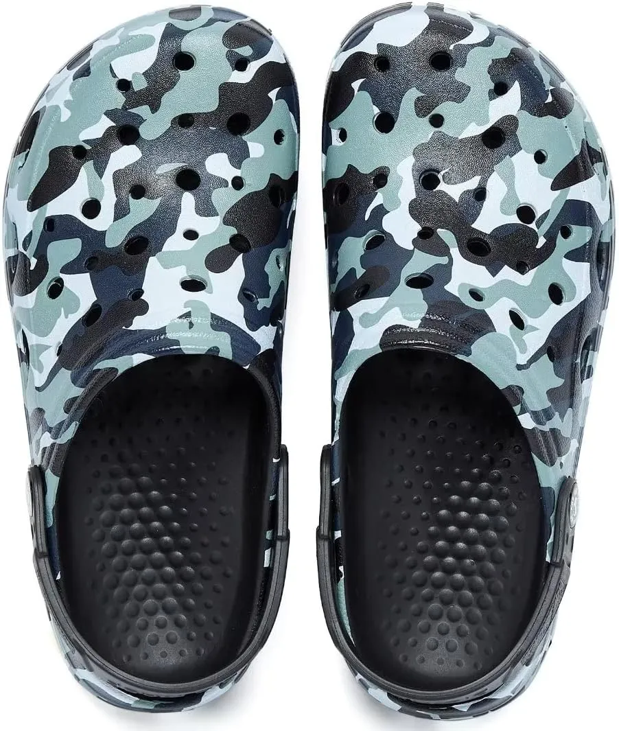 Kids Boys&Girls Black Camouflage Clogs Children's Beach Shoes Classic Marbled Tie Dye Clog Little Kid