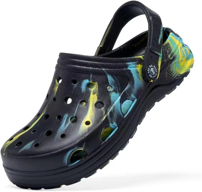 Kids Boys&Girls Black Camouflage Clogs Children's Beach Shoes Classic Marbled Tie Dye Clog Little Kid