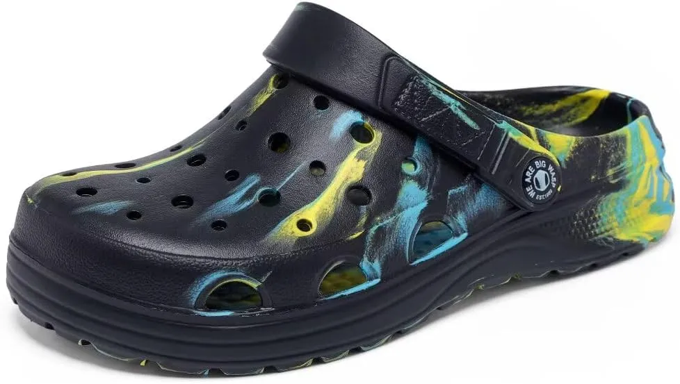 Kids Boys&Girls Black Camouflage Clogs Children's Beach Shoes Classic Marbled Tie Dye Clog Little Kid