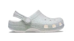 Kids’ Classic Iridescent Glitter Clog [white]