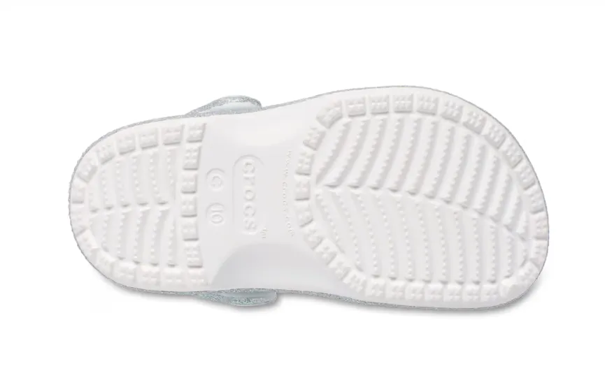 Kids’ Classic Iridescent Glitter Clog [white]