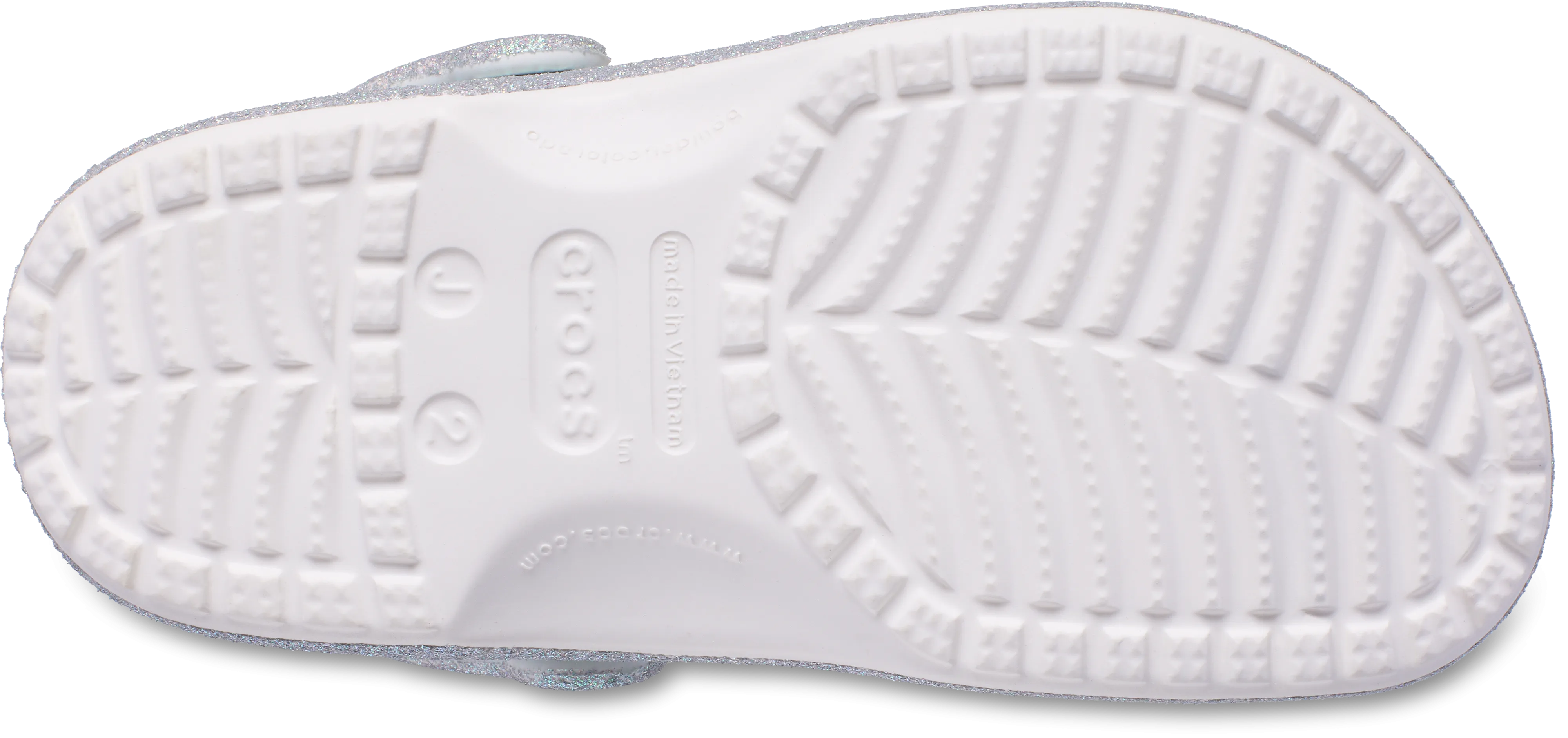 KIDS CLASSIC IRIDESCENT GLITTER CLOG - White