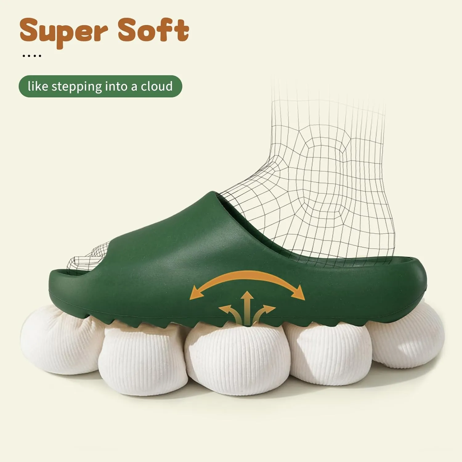 Kids Cloud Slides Slippers For Girls Boys,Pillow House Slippers Non-Slip Super Soft Quick Drying Shower Cushioned Slides Bathroom Thick Sole Sandals Indoor Outdoor Slippers