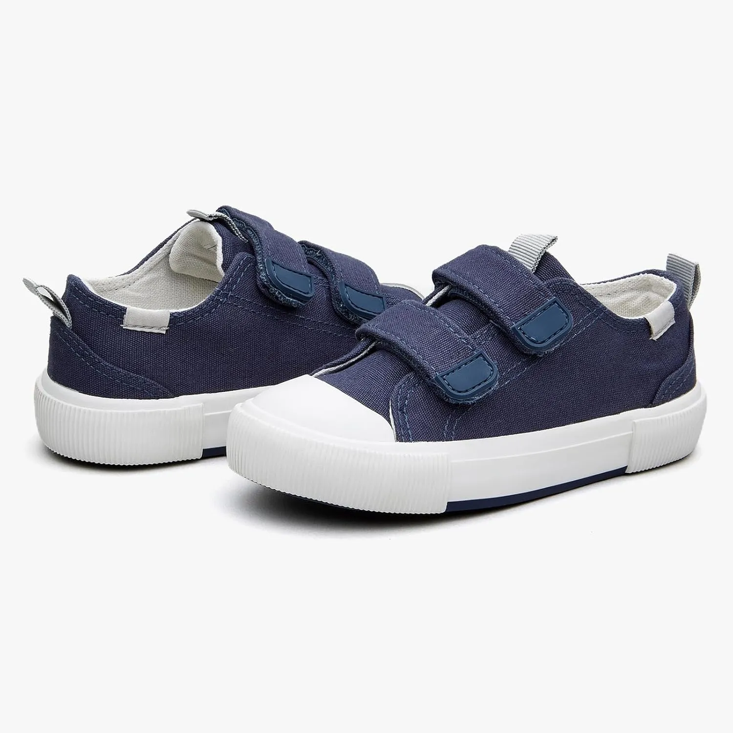 Kids Low Top Canvas Sneaker with Adjustable Hook and Loop Straps