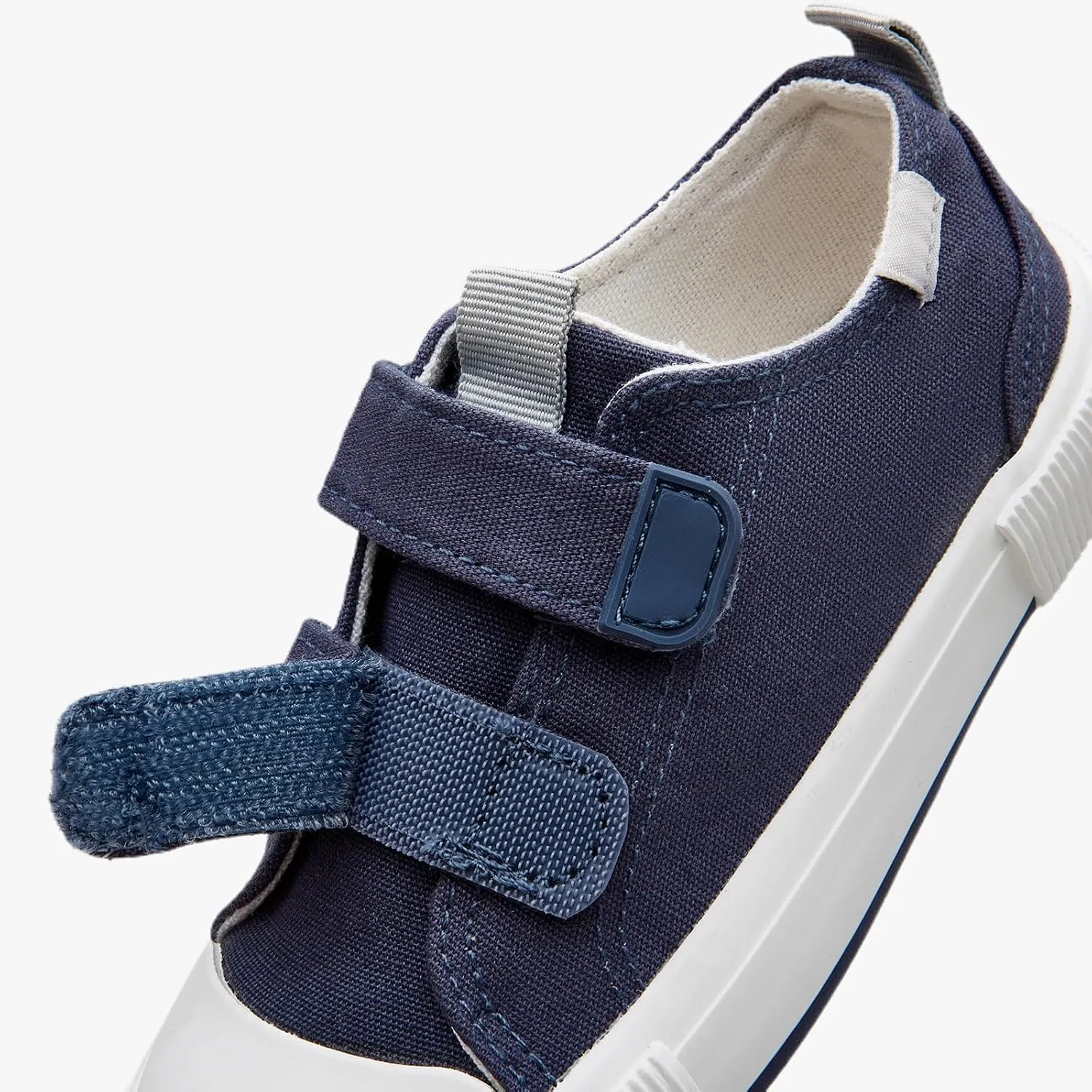 Kids Low Top Canvas Sneaker with Adjustable Hook and Loop Straps