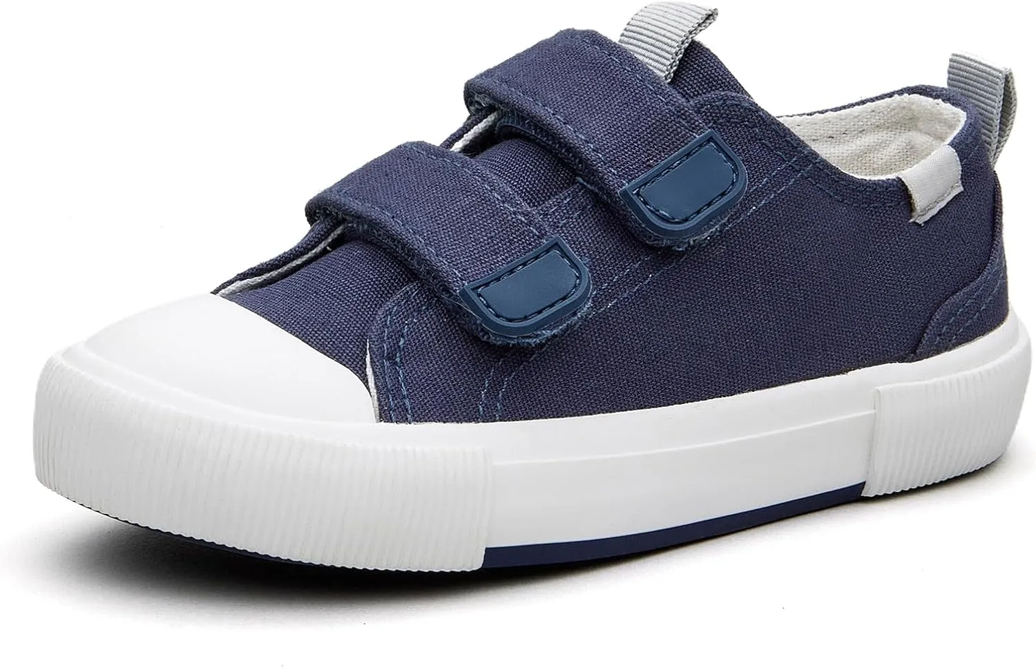 Kids Low Top Canvas Sneaker with Adjustable Hook and Loop Straps