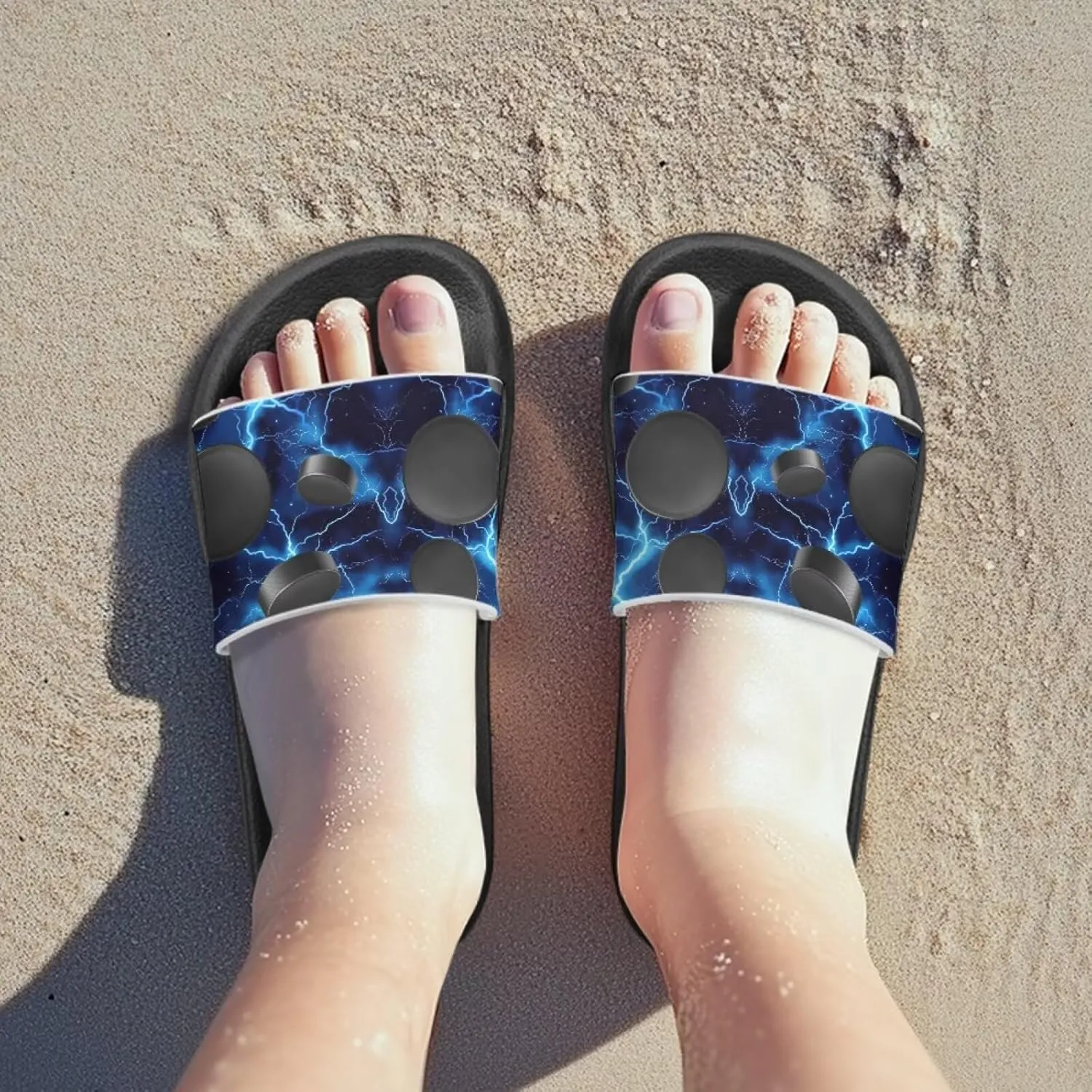 Kids Sandals Boys Quick Drying Bathroom Shower Sandal Summer Beach Pool Slippers with Non-Slip Sole