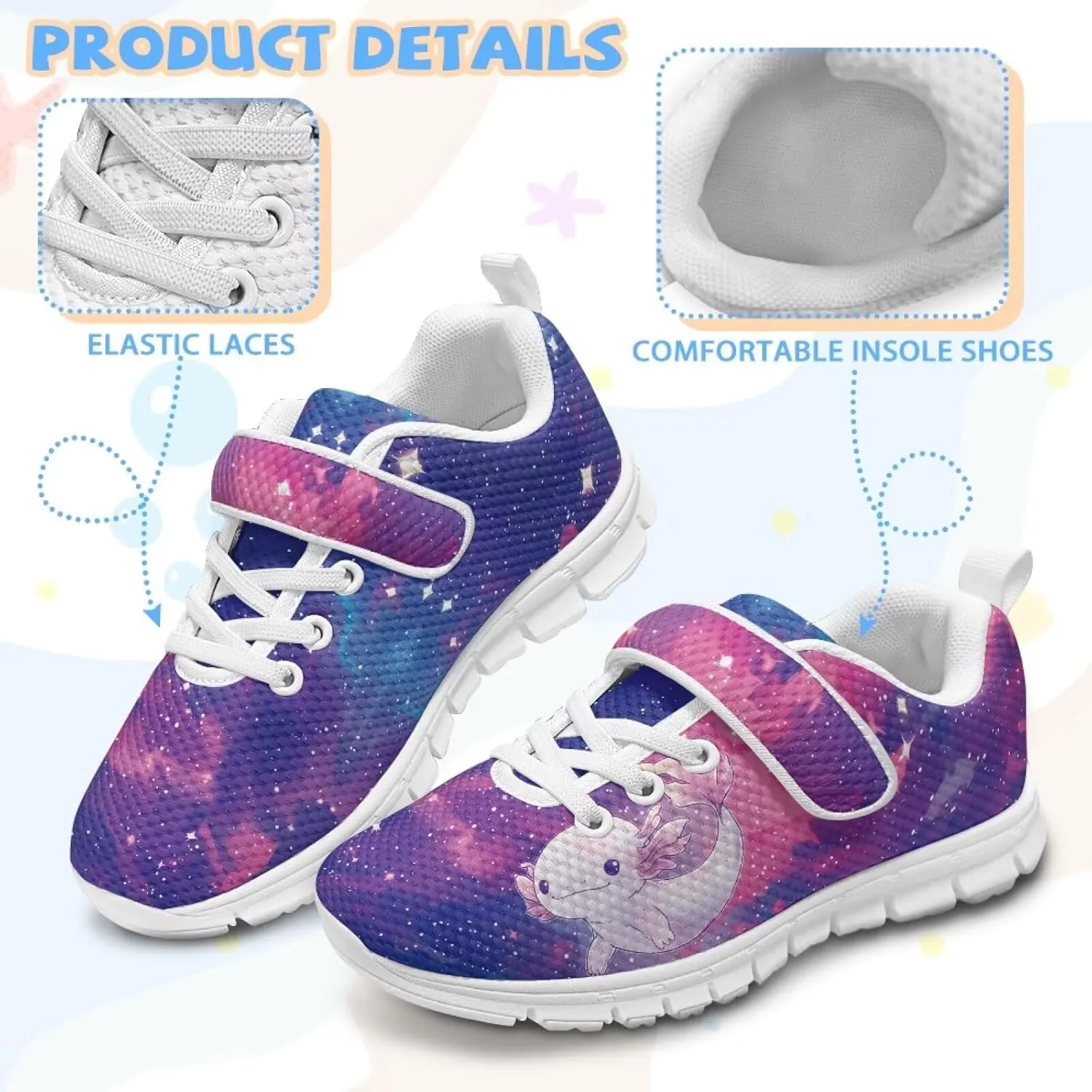 Kids Sneakers for Boys Girls Single Buckle Running Tennis Shoes Breathable Lightweight Sport Athletic Shoe for Little Kids Size 11-15 White Sole