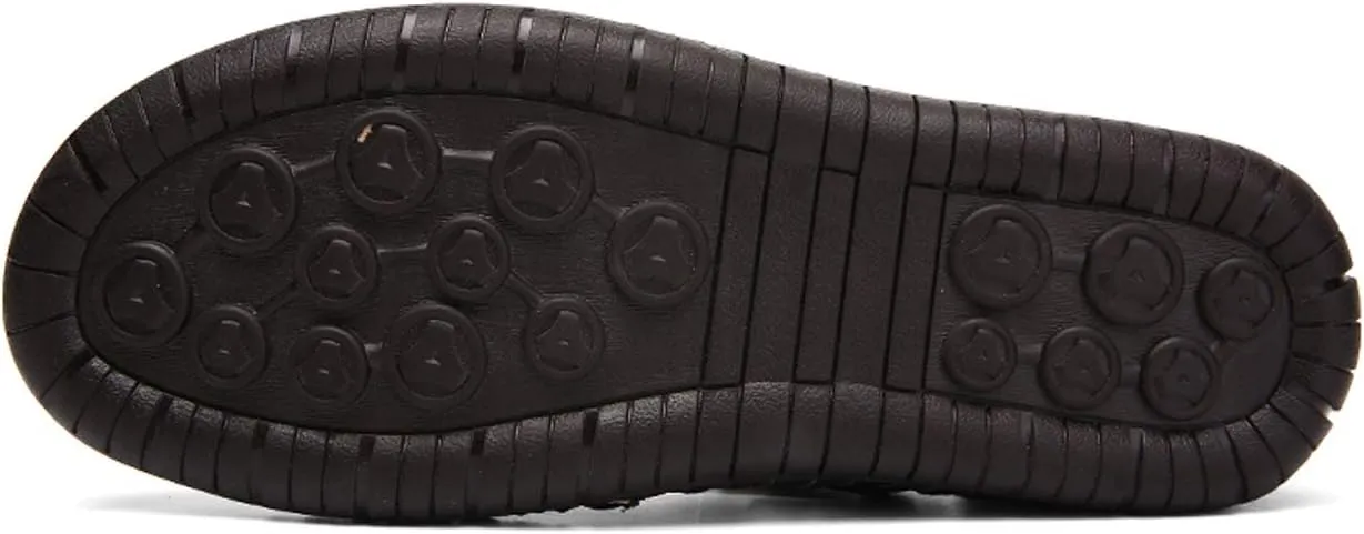 KINOW Mens Casual Closed Toe Leather Sandals Outdoor Sports Beach Slippers Flat Shoes