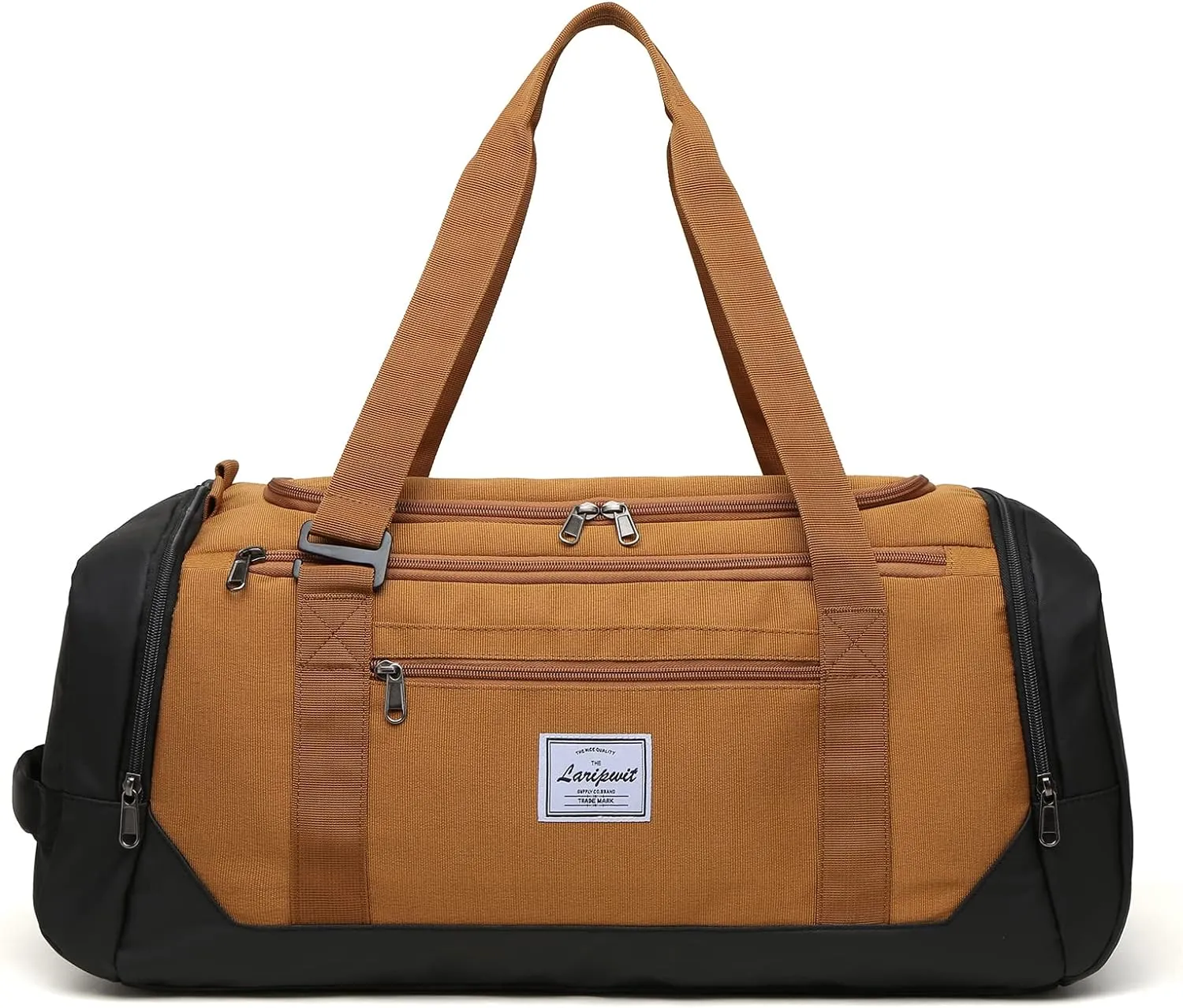 Laripwit Travel Duffle Bag for men 40L Medium Sports Gym Bag with Wet Pocket & Shoes Compartment Weekender Overnight Backpack for Traveling Duffel Bag Backpack for Women, Brown
