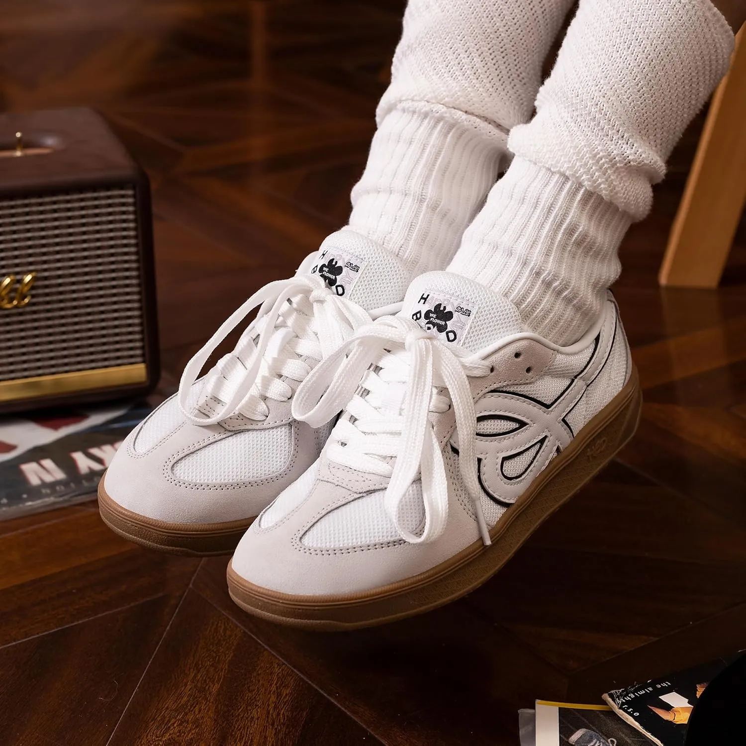 LAZYDAY Sneakers for Women, Women's Lace Up Platform Fashion Sneakers Non-Slip Low Top Casual Walking Board Shoes