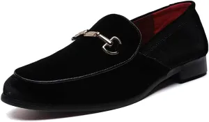 LCQL Men's Luxury Velvet Penny Loafer Shoes Noble Slip-on Suede Loafers Smoking Slippers Plus Size 7-13