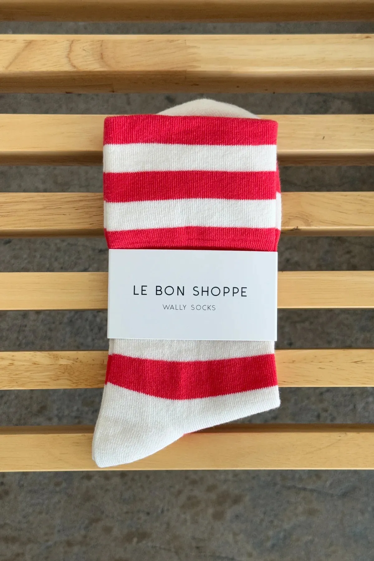 Le Bon Shoppe Wally Socks // Wide Red Stripe