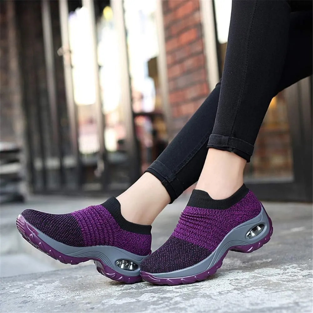 LEADER SHOW Women's Casual Walking Shoes Comfortable Loafers Slip-On Nursing Shoes Fashion Platform Sneakers