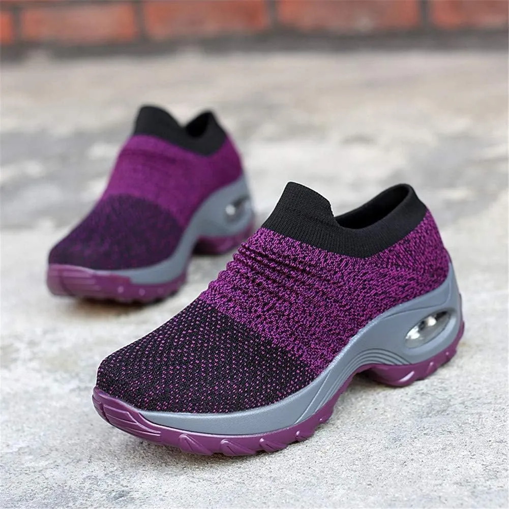 LEADER SHOW Women's Casual Walking Shoes Comfortable Loafers Slip-On Nursing Shoes Fashion Platform Sneakers