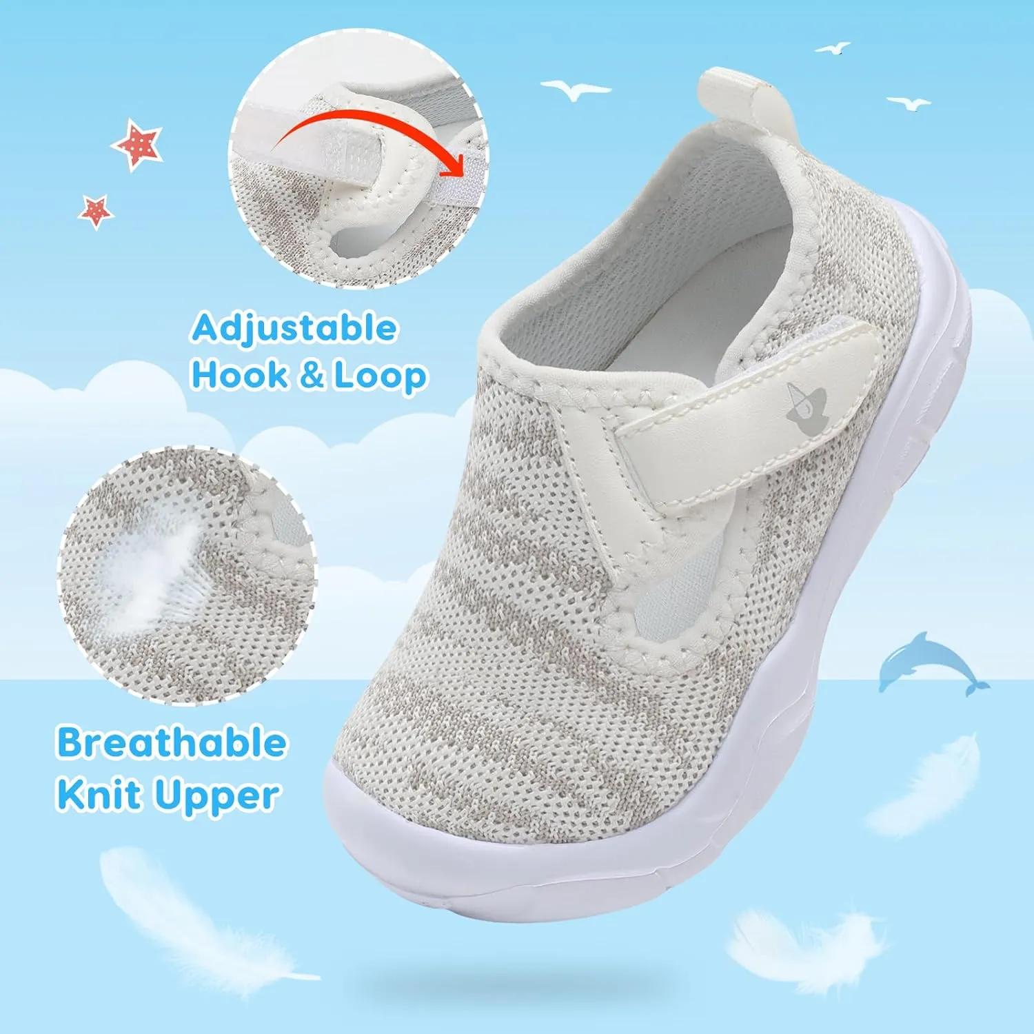LeIsfIt Toddler Shoes Boys Girls Barefoot Shoes Wide Toe Box Shoes Lightweight Walking Shoes Slip On Tennis Shoes