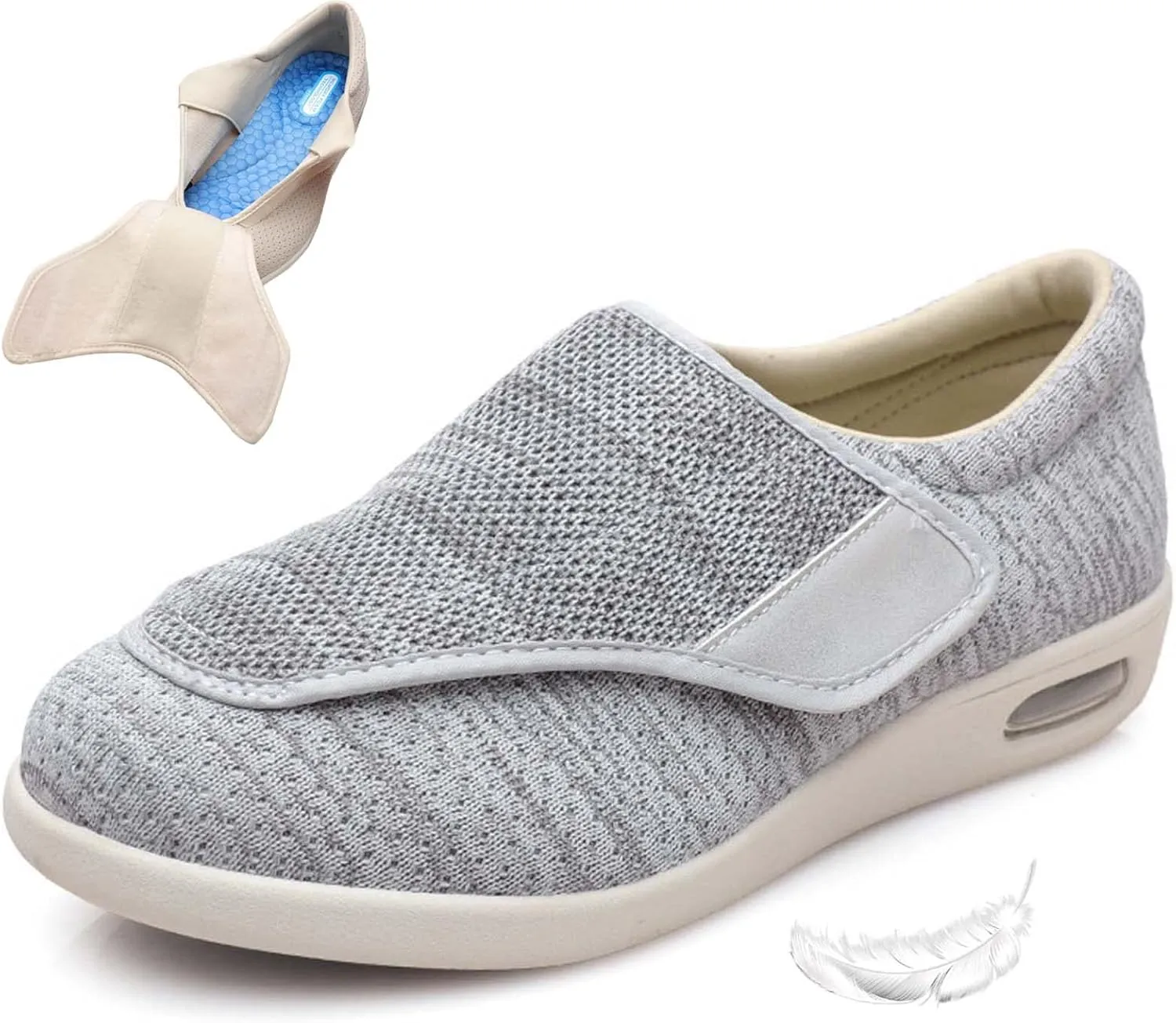Lightweight Walking Sneakers,Diabetic Edema Plantar Fasciitis Arthritis Swollen Feet Fattening and Widening Elderly Shoes Men 9/Women 10
