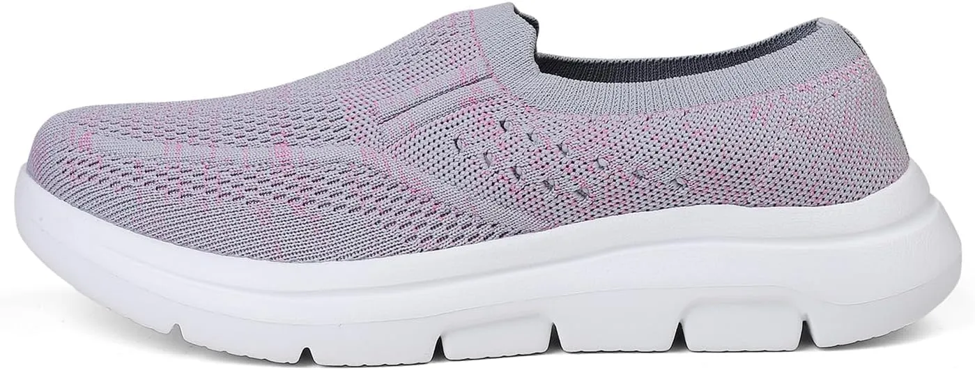 LLTMALL Women's Men's Slip on Knit Driving Loafers Sneakers Breathable Mesh Work Walking Shoes