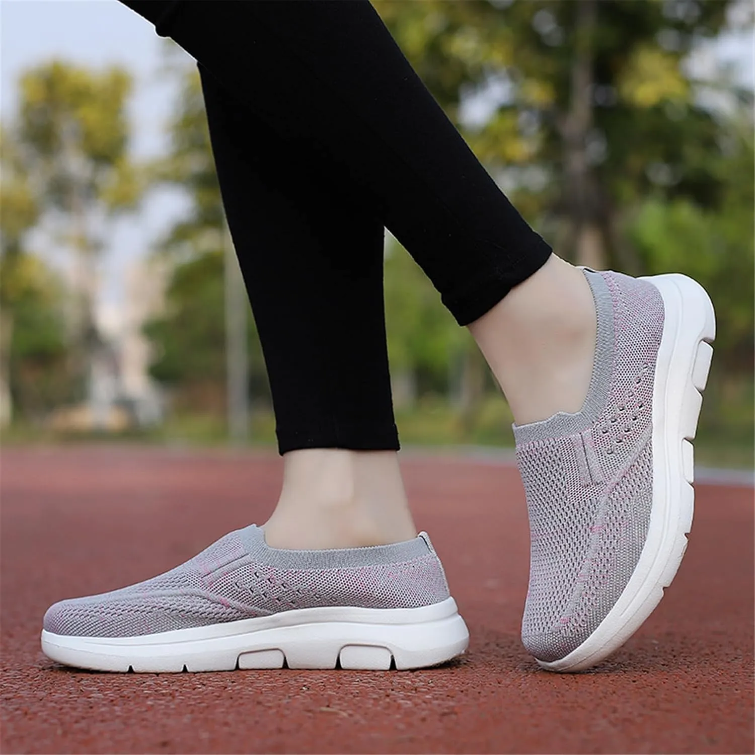 LLTMALL Women's Men's Slip on Knit Driving Loafers Sneakers Breathable Mesh Work Walking Shoes