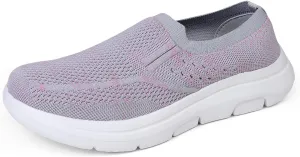 LLTMALL Women's Men's Slip on Knit Driving Loafers Sneakers Breathable Mesh Work Walking Shoes
