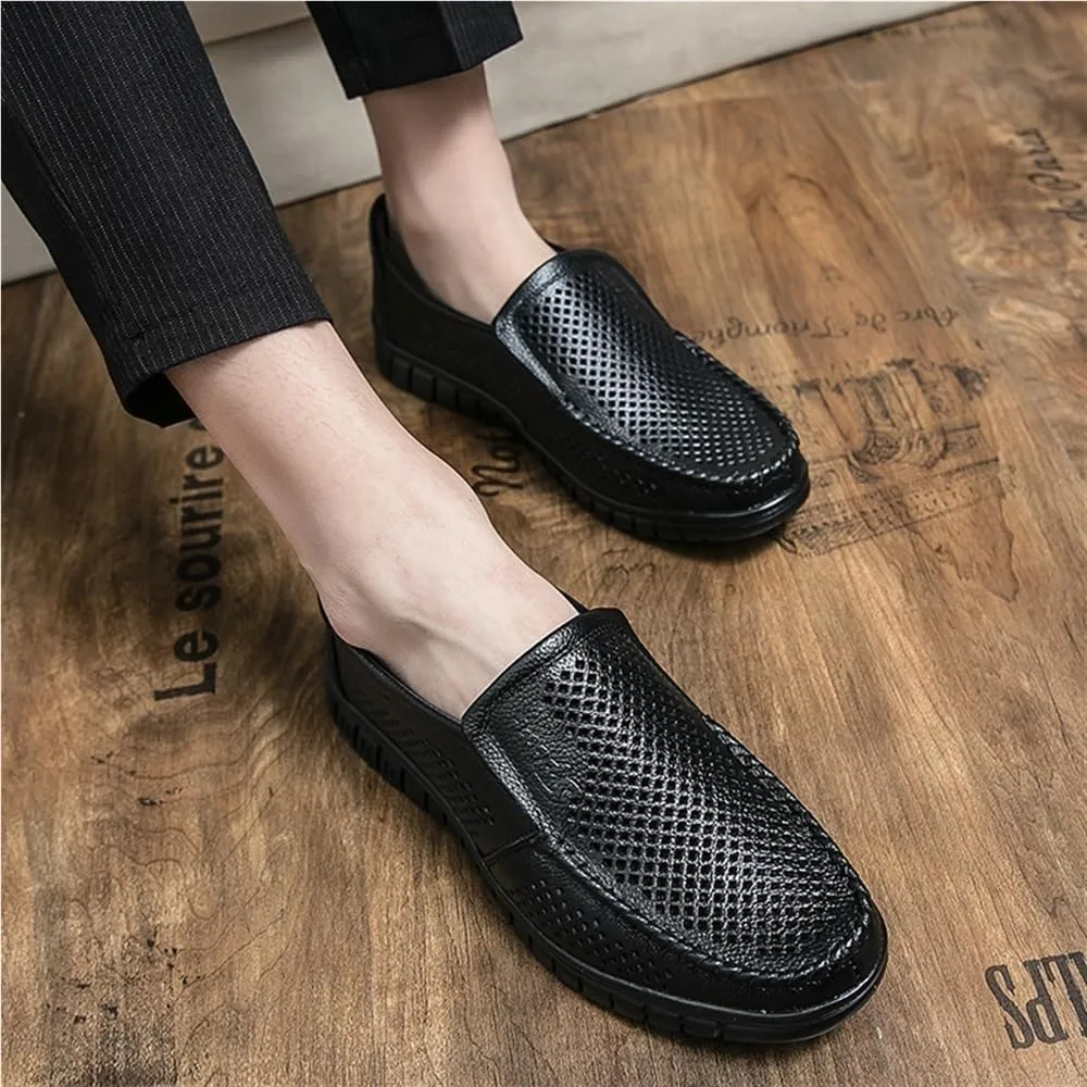 Loafers for Men Breathable Lightweight Loafer Shoes Leather Resistant Anti-Slip Lightweight Classic Slip-on