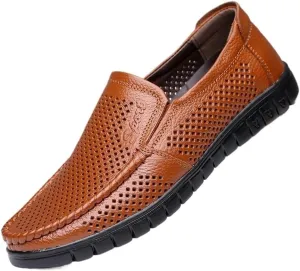 Loafers for Men Breathable Lightweight Loafer Shoes Leather Resistant Anti-Slip Lightweight Classic Slip-on