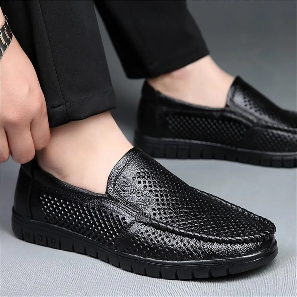 Loafers for Men Breathable Lightweight Loafer Shoes Leather Resistant Anti-Slip Lightweight Classic Slip-on