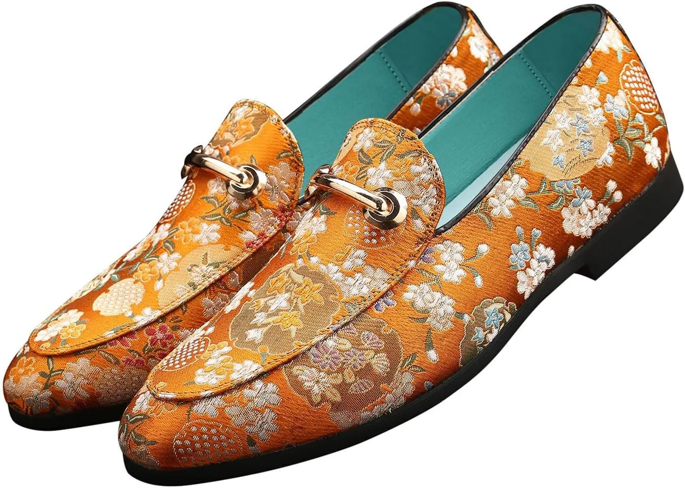 Loafers for Men Slip On Moccasins Smoking Slipper Embroidery Luxury Satin Casual Wedding Prom Dress Shoes
