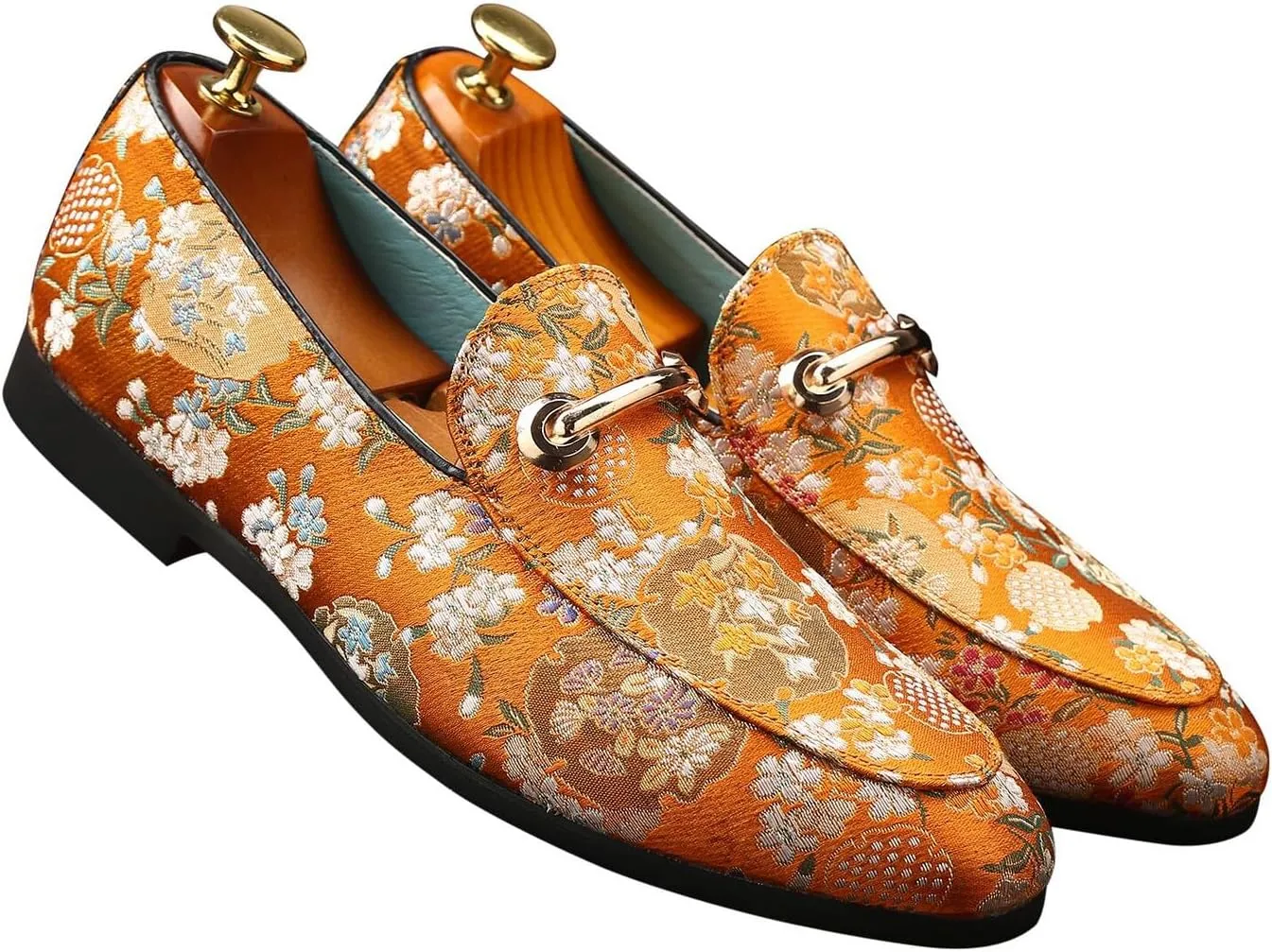 Loafers for Men Slip On Moccasins Smoking Slipper Embroidery Luxury Satin Casual Wedding Prom Dress Shoes