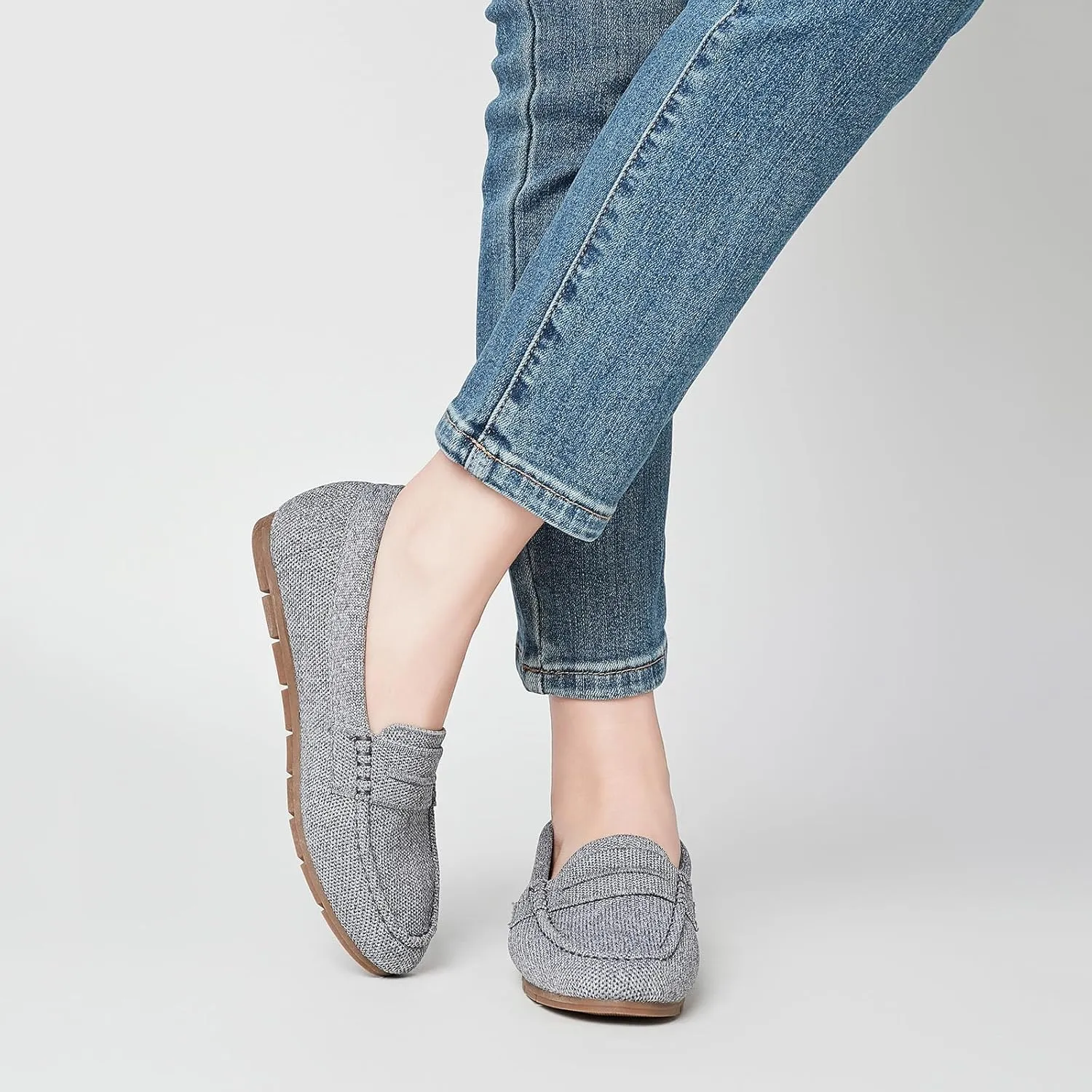 Loafers for Women Comfortable Dressy Casual Work Flats Lightweight & Breathable Slip On Walking Shoes Knit