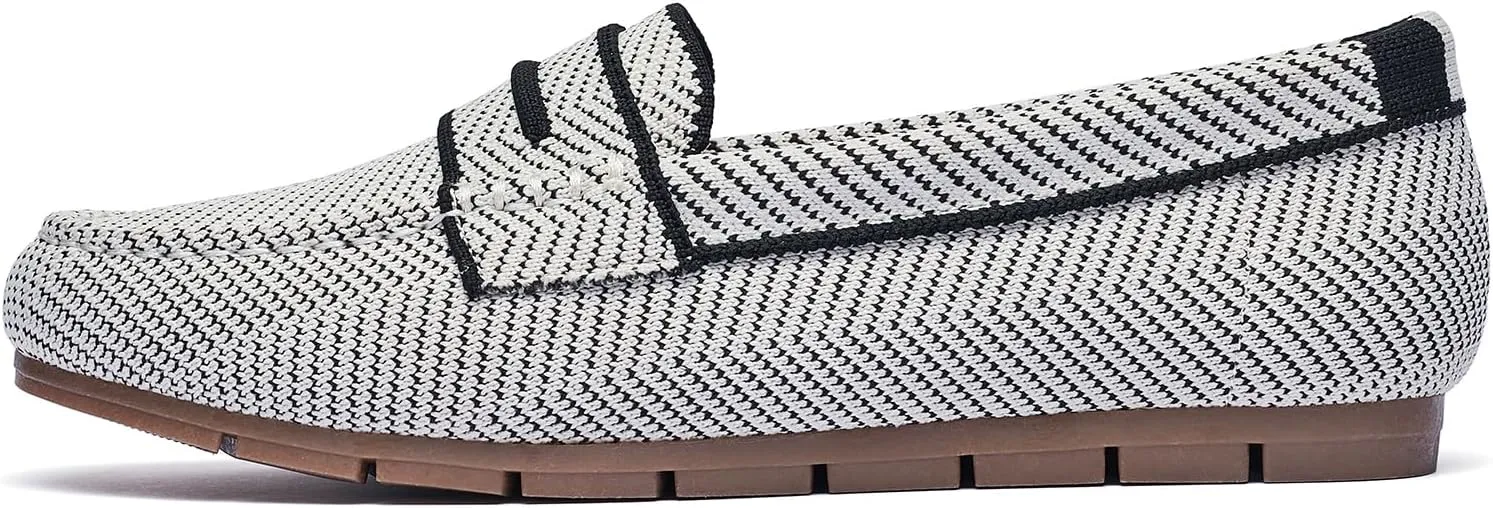 Loafers for Women Comfortable Dressy Casual Work Flats Lightweight & Breathable Slip On Walking Shoes Knit